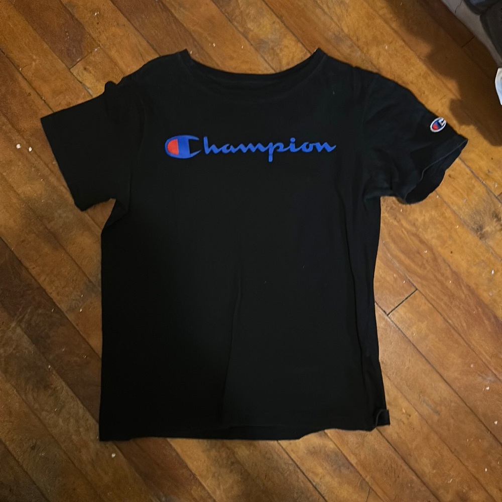 Champion boys size large black, blue, & red shirt